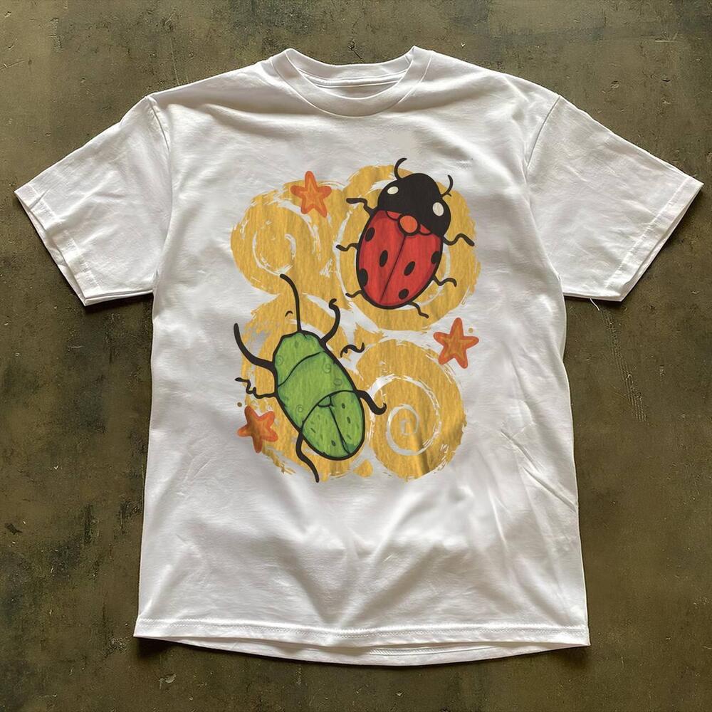 Style Ladybug And Beetle White T-Shirt
